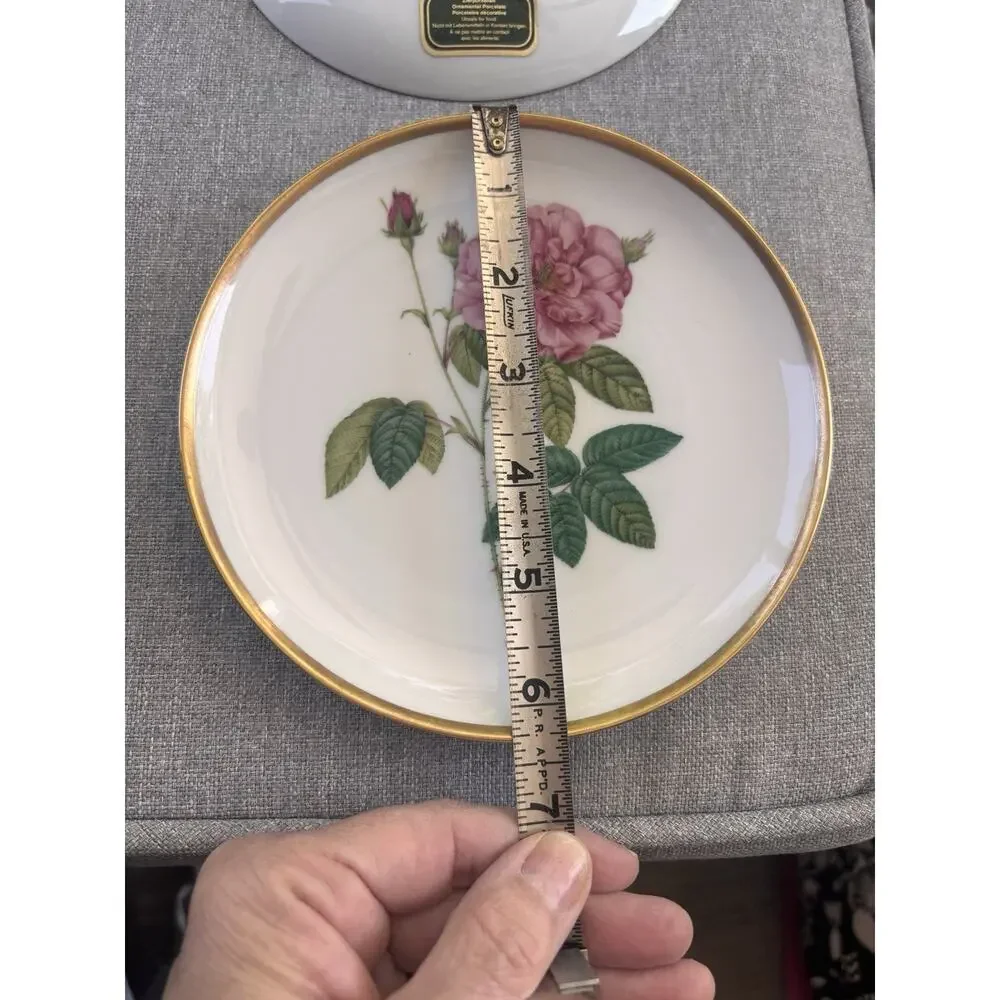 7 Vintage Hutschenreuther Germany Roses Of Redoute Plates Hamilton Collection